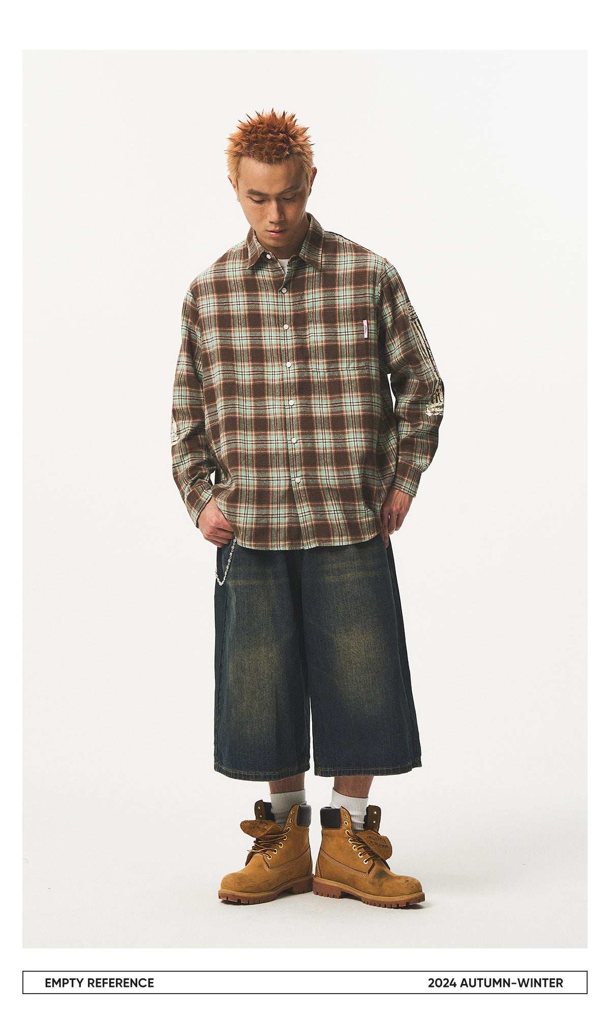 Grid Print Graphic Shirt - Empty Reference