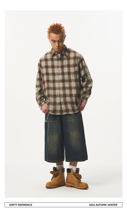 Grid Print Graphic Shirt