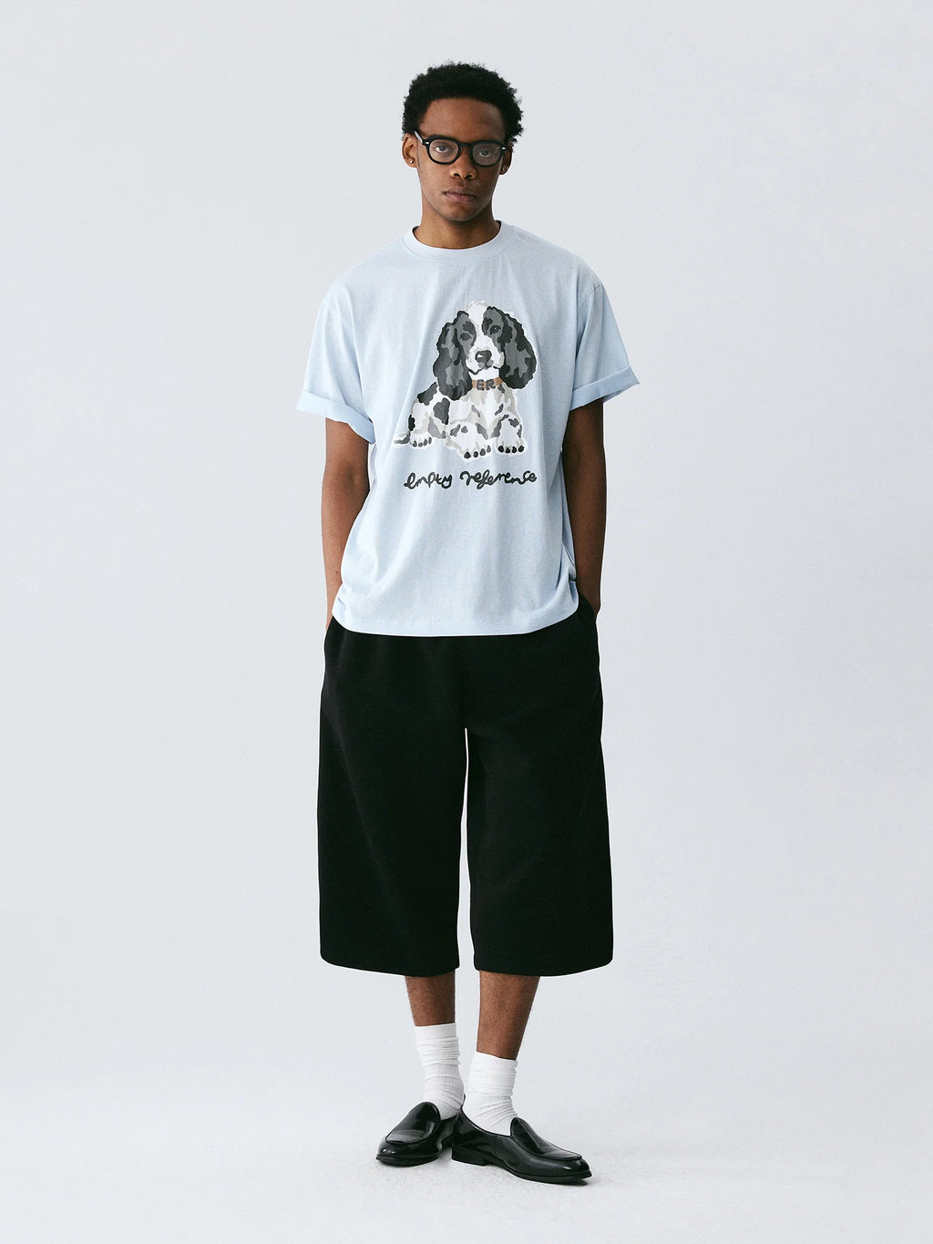 The Resting Spaniel Tee - Sky-Blue Snow Fabric