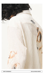 Lace Panel Irregular Shirt