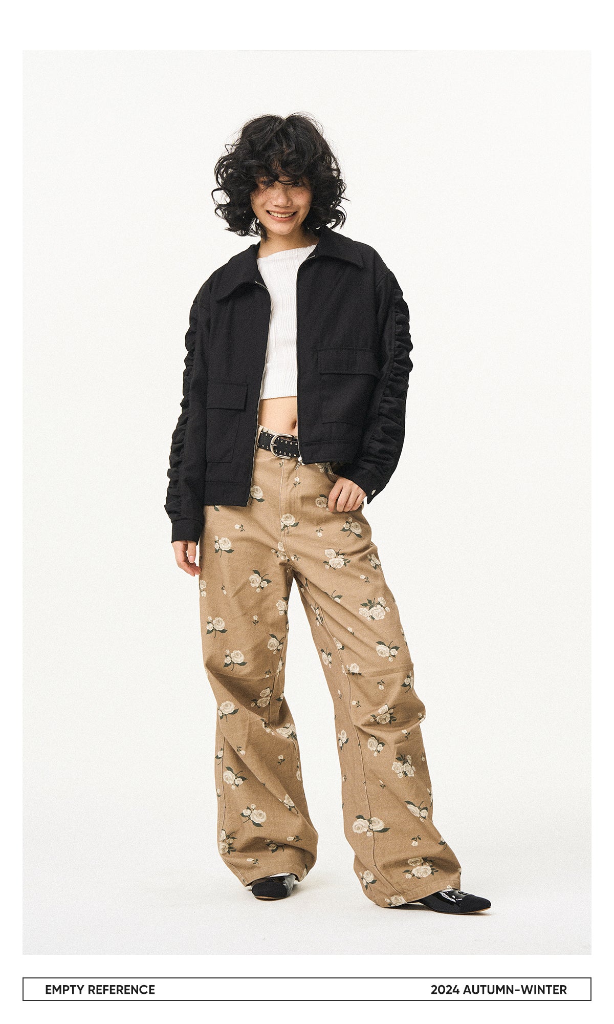 Utility Gathered Zip Jacket