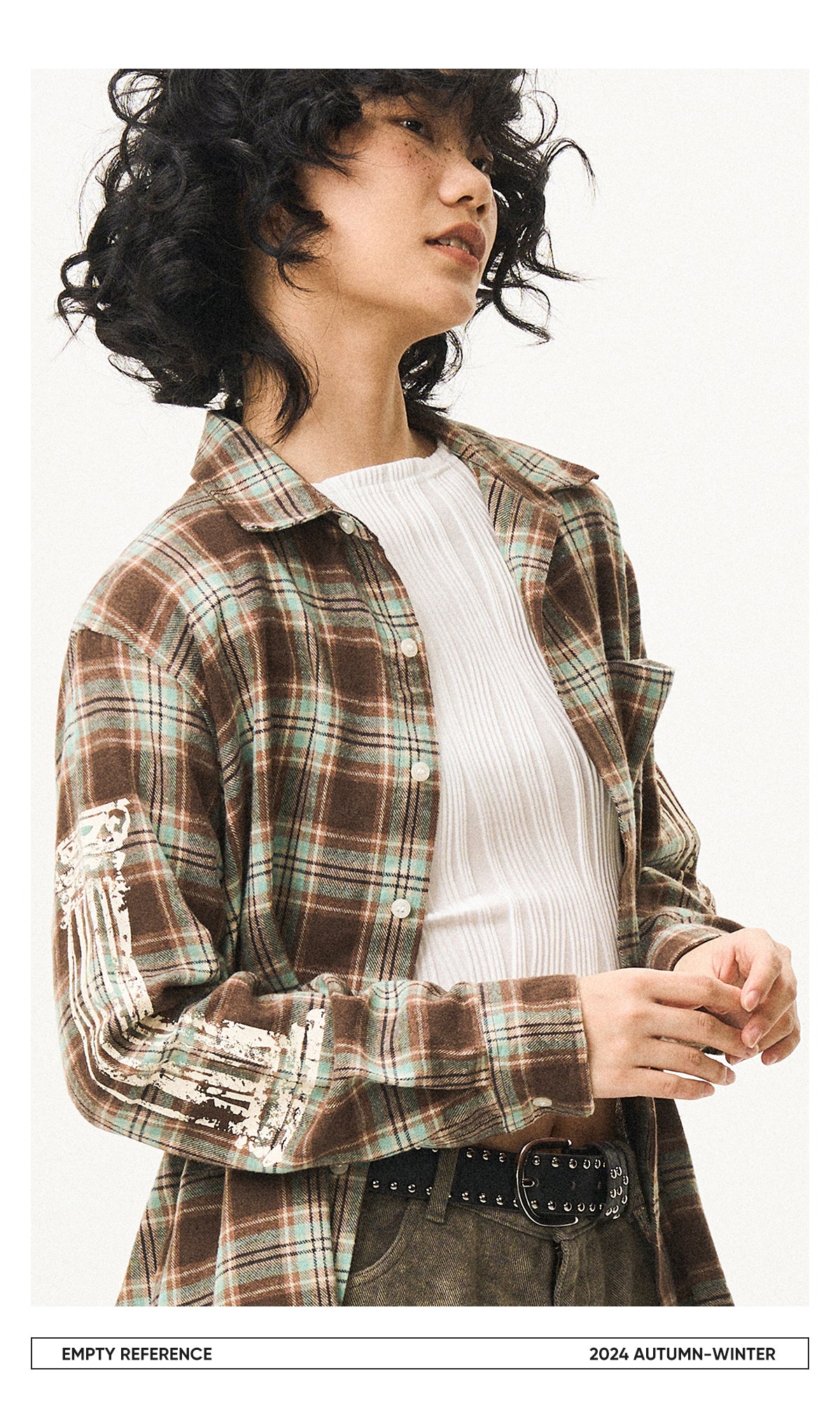 Grid Print Graphic Shirt