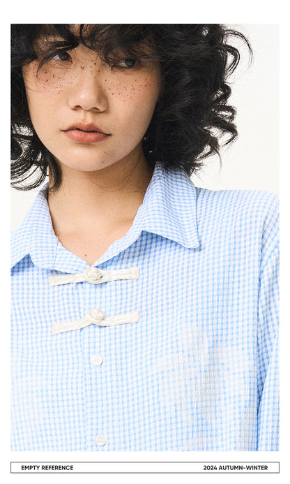 Floral Seersucker Check Shirt