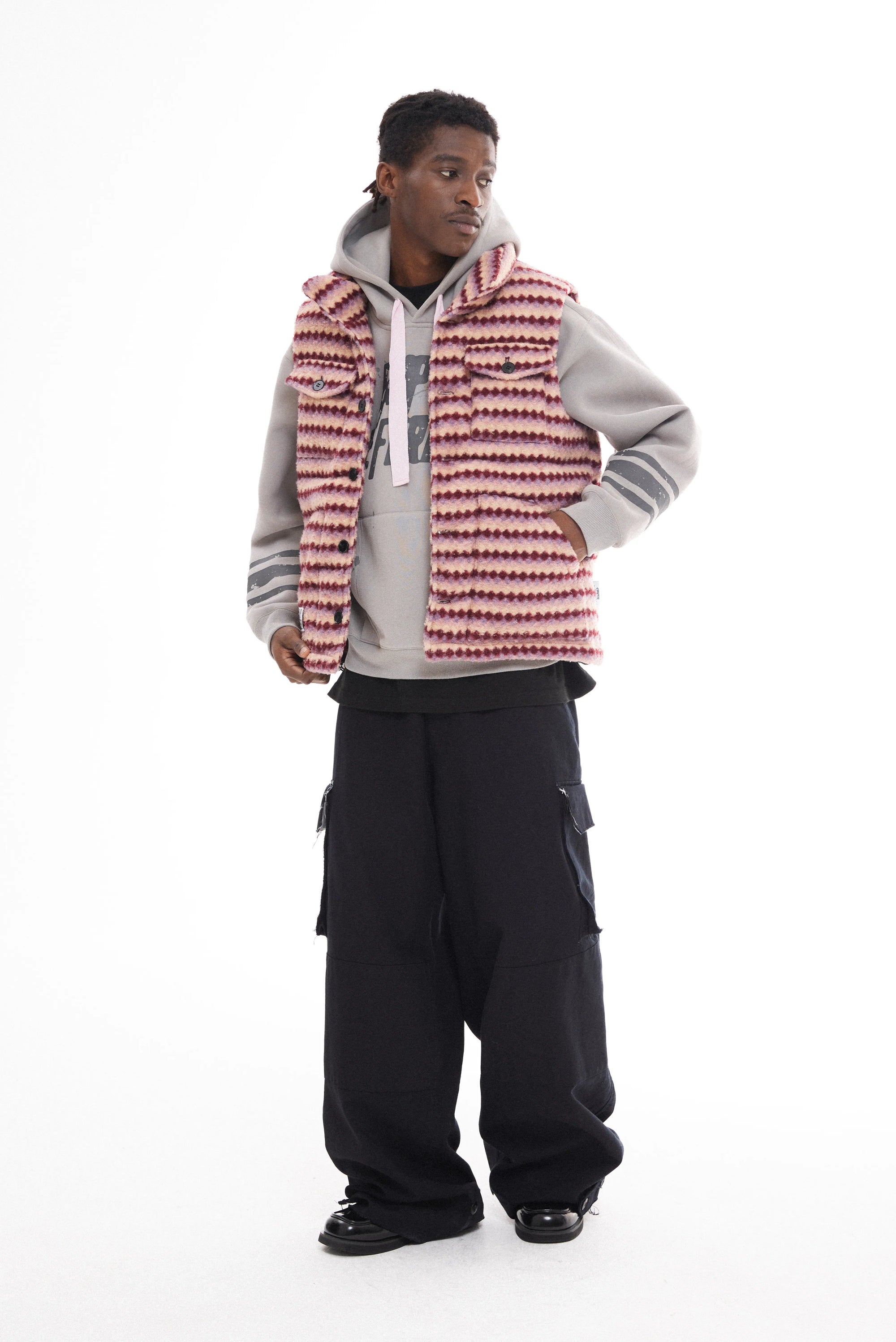 Checked Quilted Wool Vest