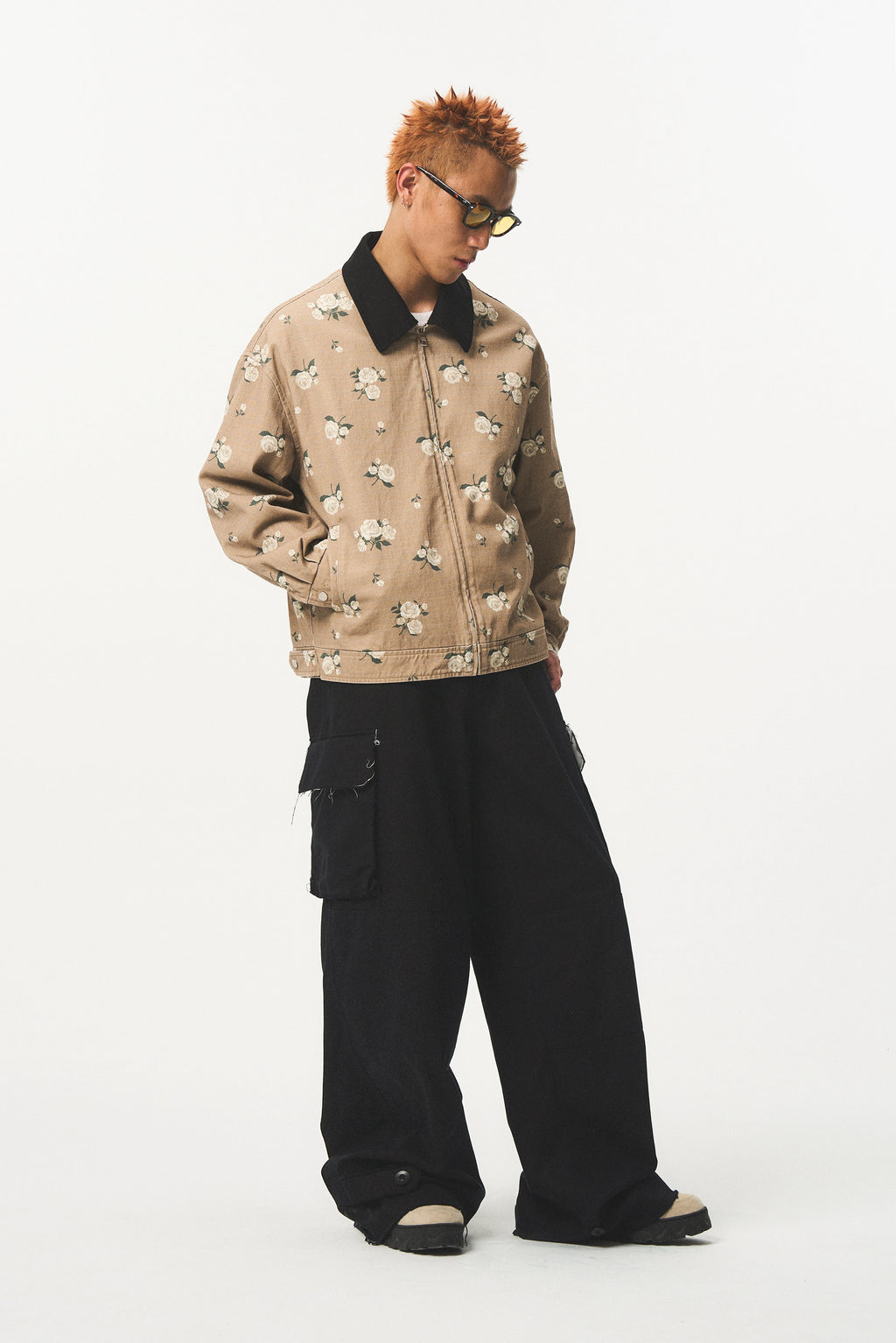 Washed Panelled Print Jacket