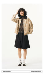 Washed Panelled Print Jacket