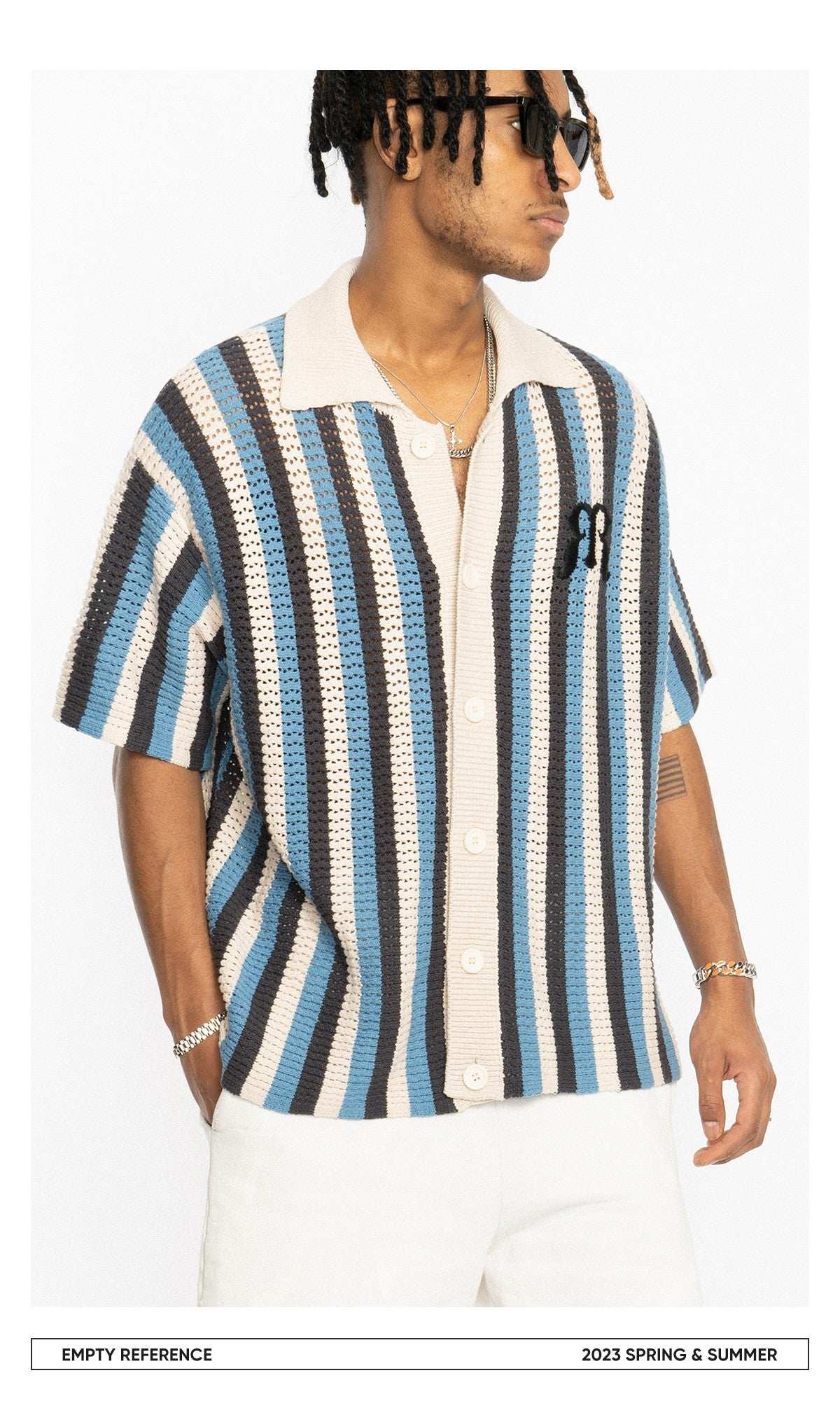 Embroidered Knit Polo Shirt - Empty Reference