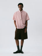 The Gingham Scarf Shirt - Pink & Brown Check with Matching Detachable Scarf
