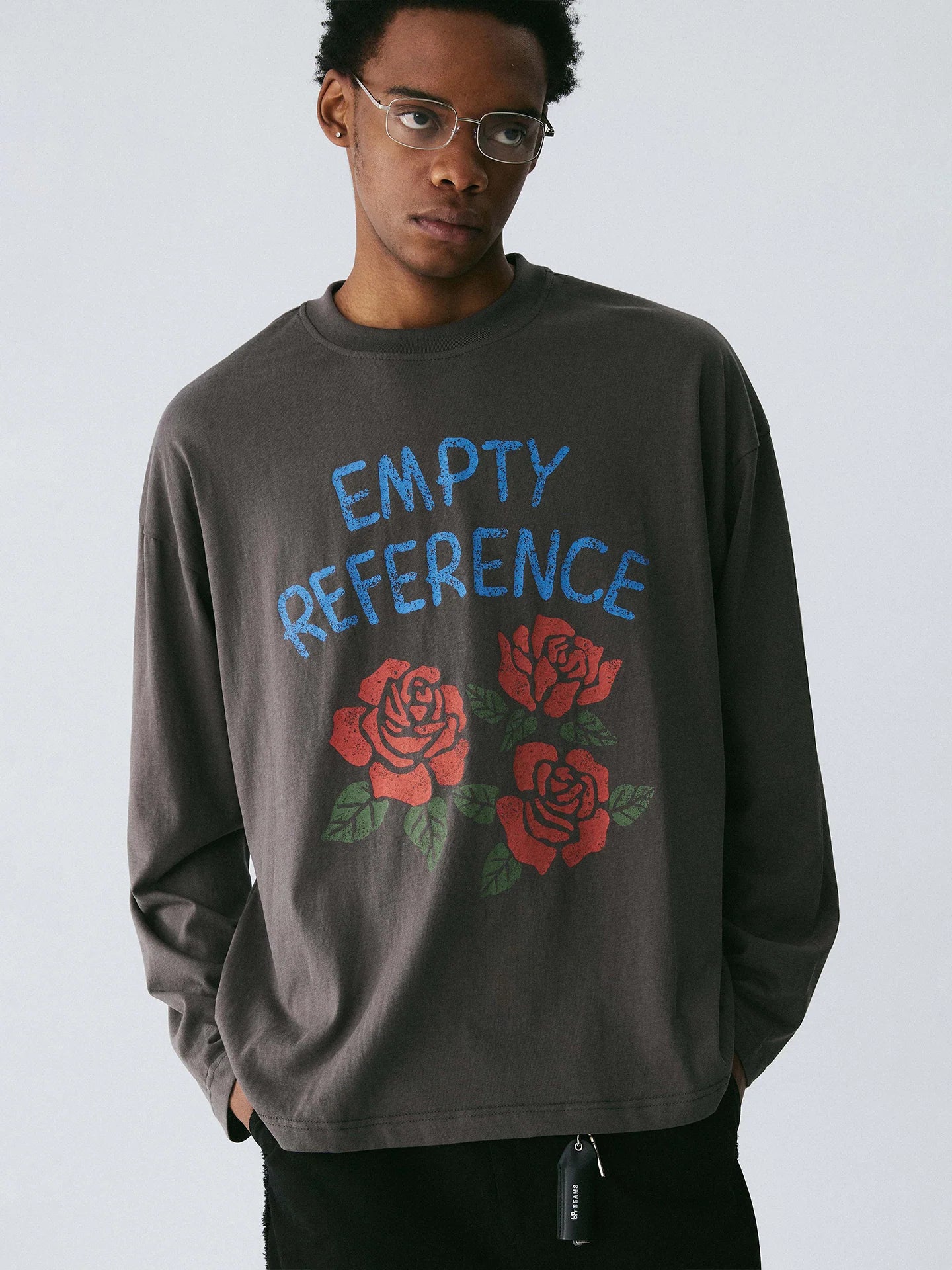 Empty Reference Rose Artwork Long Sleeve Tee | Original Graphic Shirt