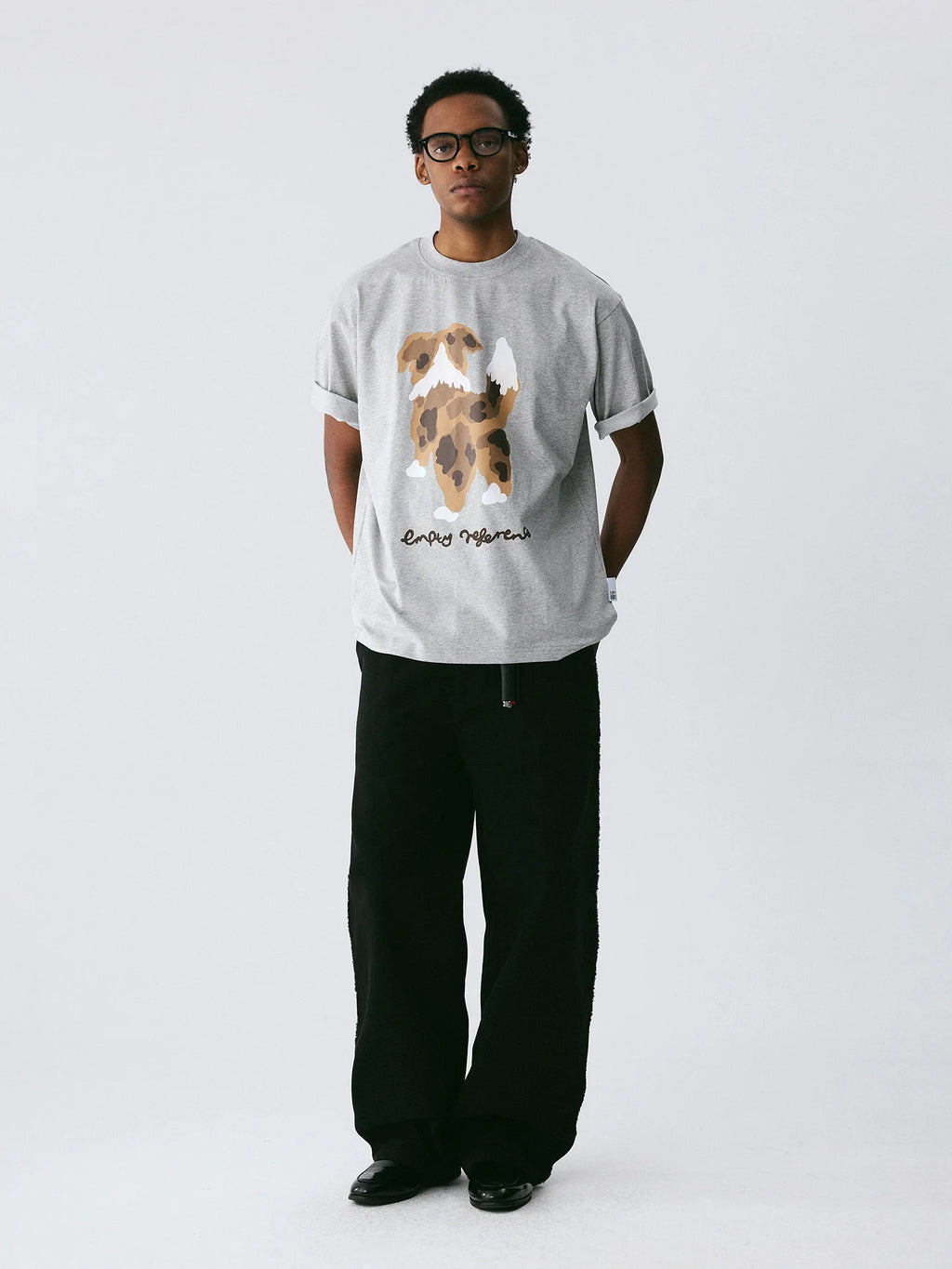 The Rear View Pup Tee - 240g Sorona® with Brown & White Dog Back Print