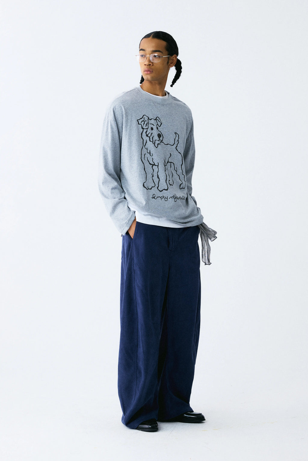 Dog Line-Art Long Sleeve Tee