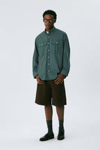 Dark Green Plaid Shirt