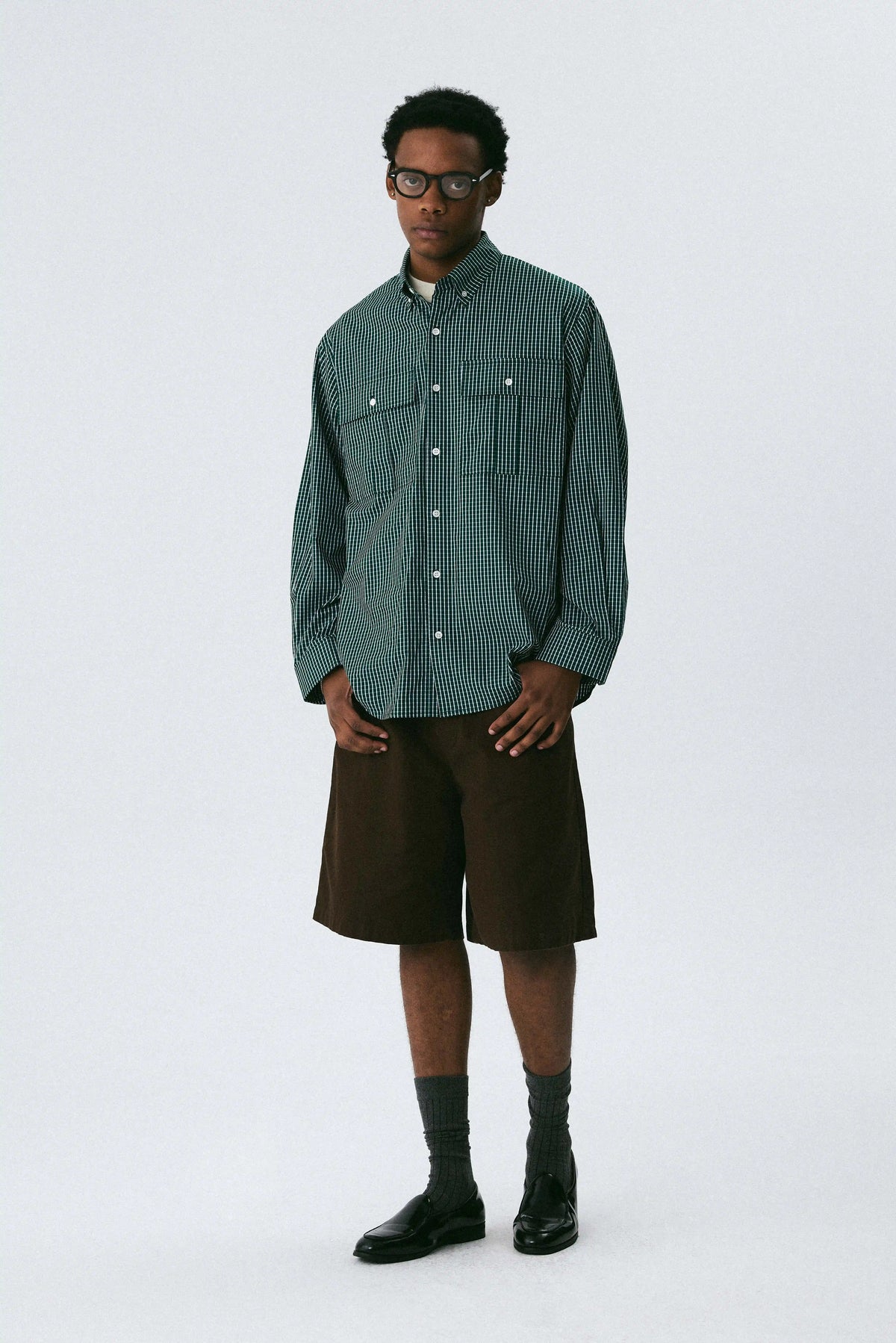Dark Green Plaid Shirt