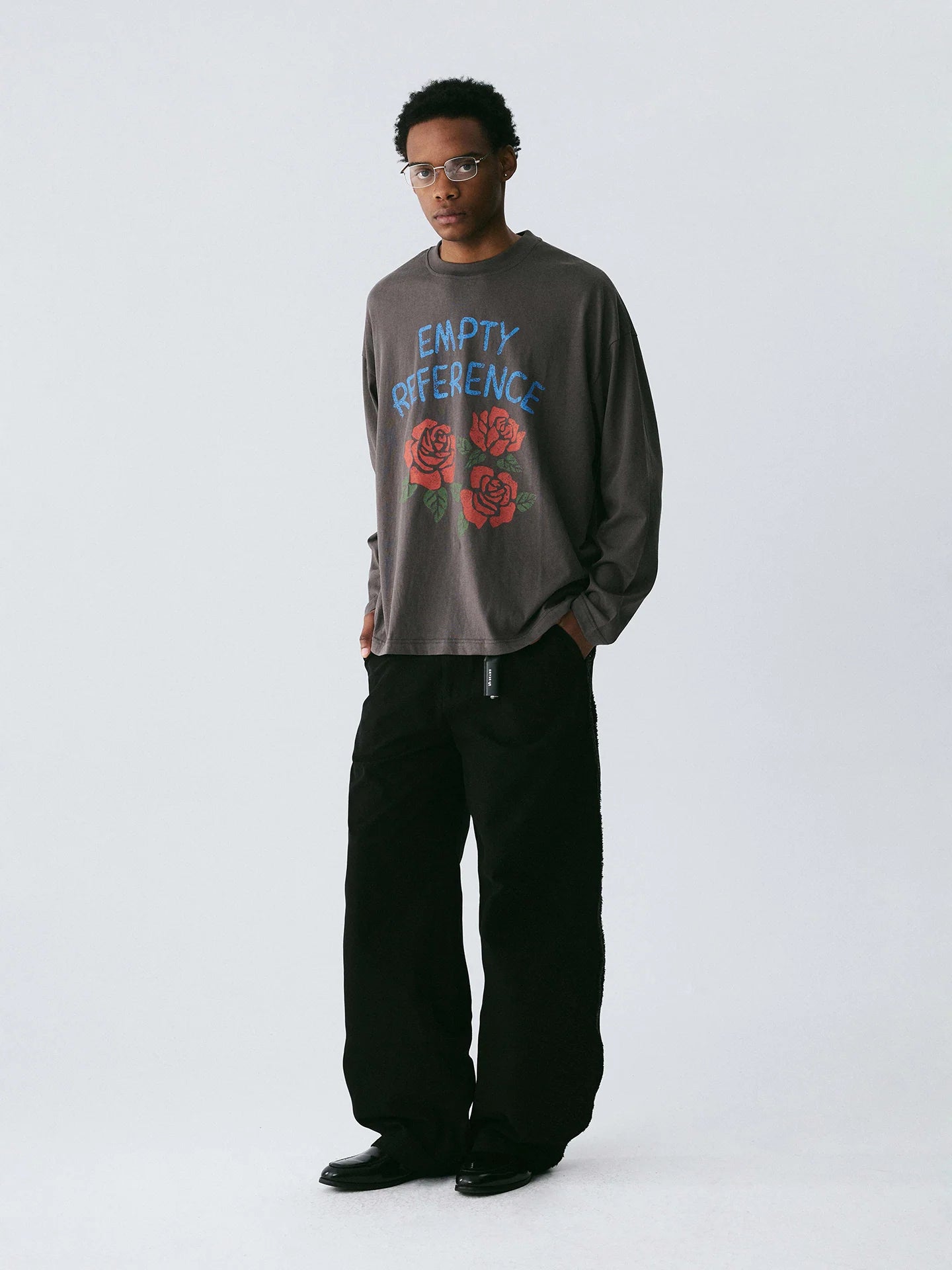 Empty Reference Rose Artwork Long Sleeve Tee | Original Graphic Shirt