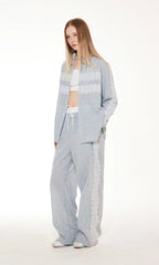 Lace Trim Plaid Shirt