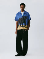 The Midnight Stride Shirt - Full-Print Sapphire Blue with Black Panther & Golden Earth