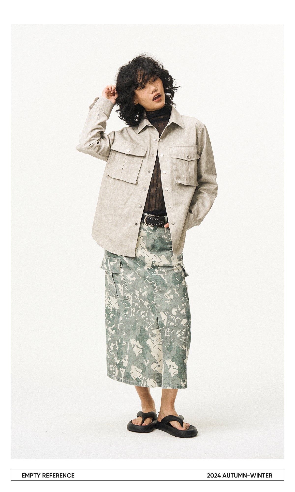 Faux Leather Utility Shirt Jacket