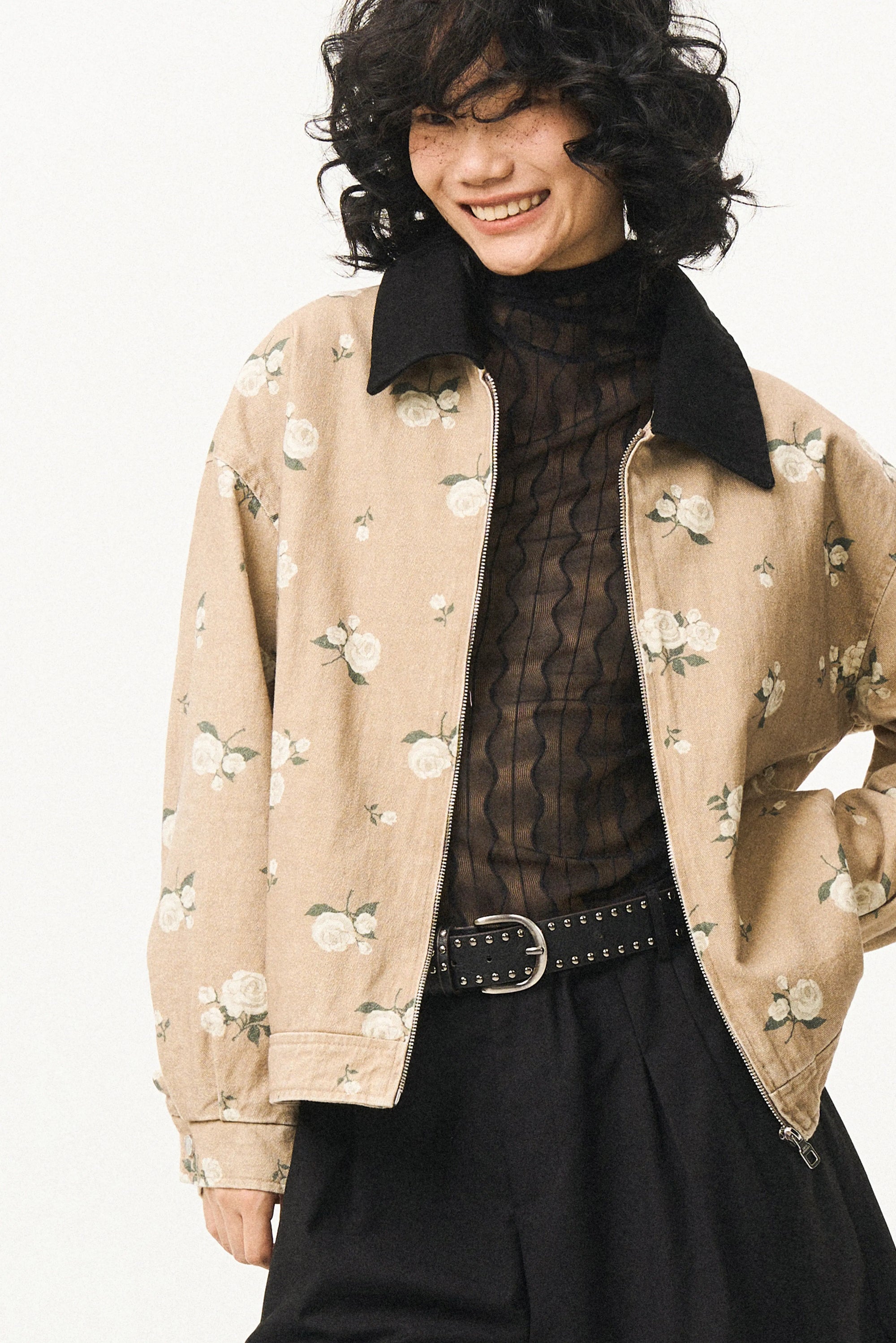 Washed Panelled Print Jacket