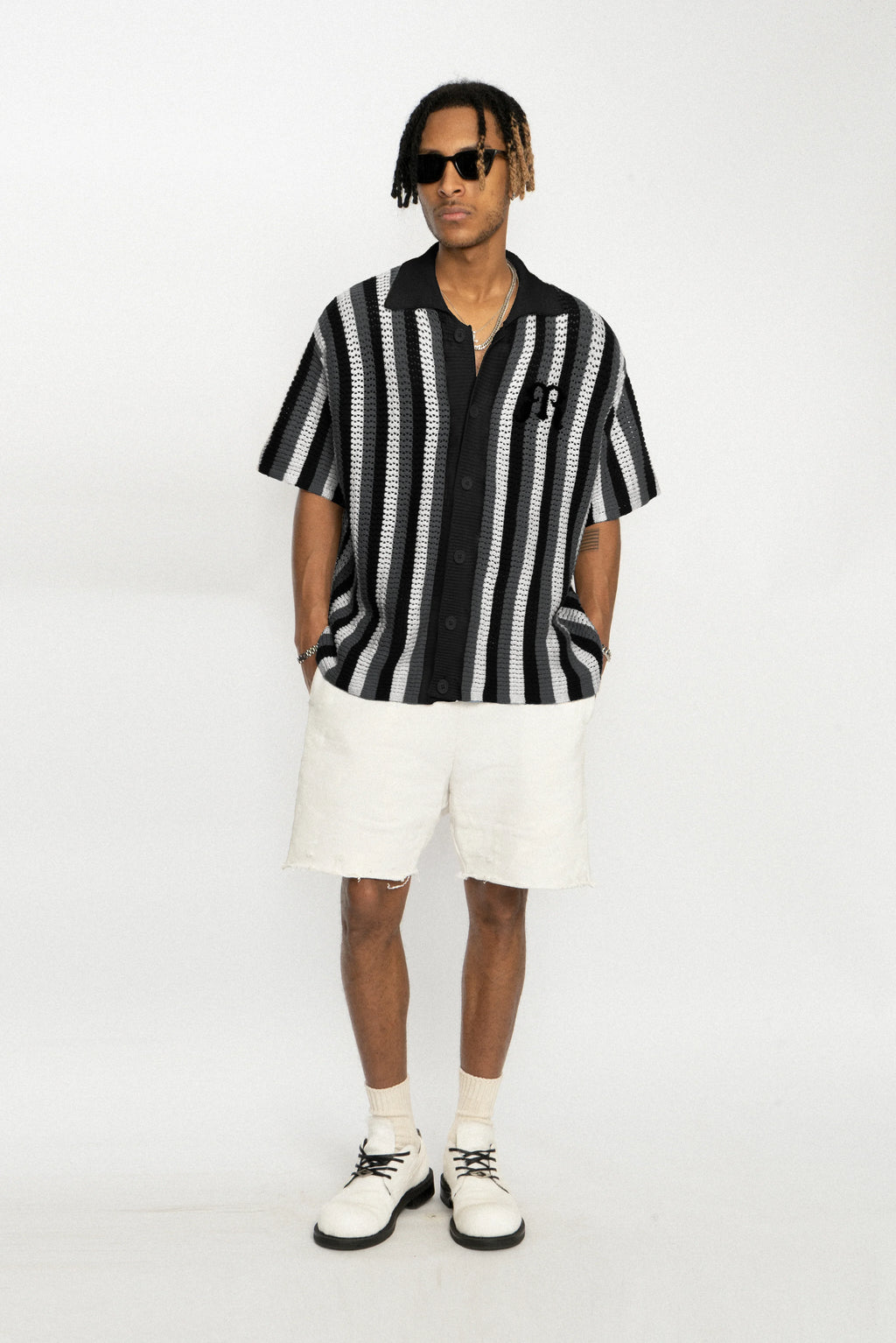 Embroidered Knit Polo Shirt