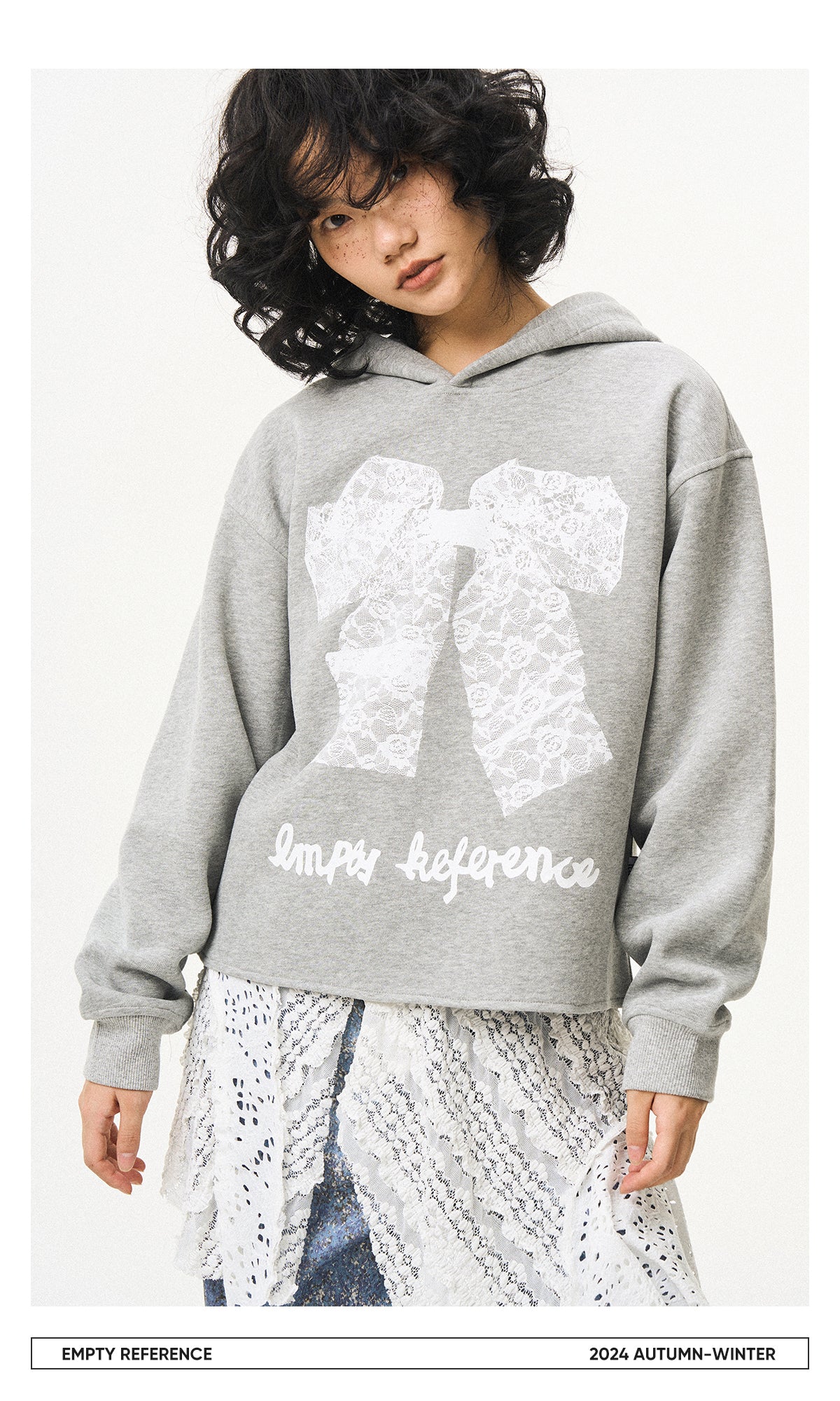 Lace Bow Graphic Sweatshirt