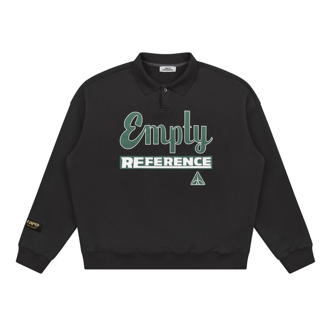 Graphic Rugby Collar Sweatshirt