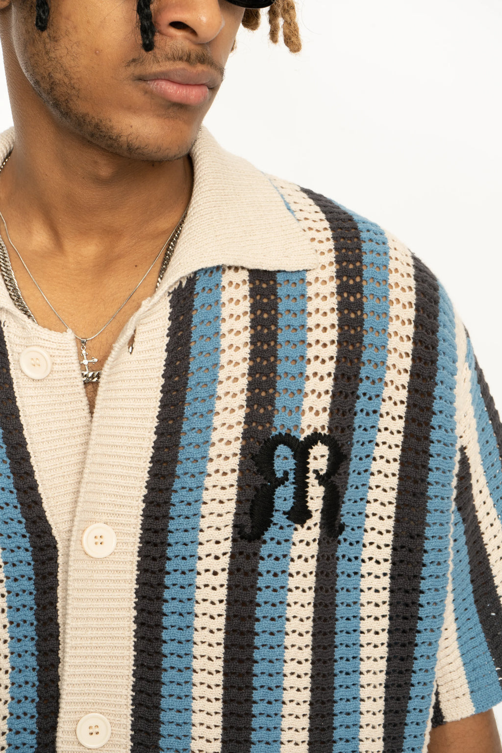 Embroidered Knit Polo Shirt