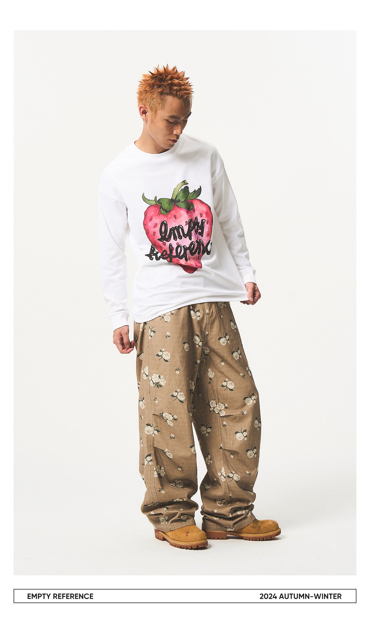 Strawberry Print Cotton Base Shirt