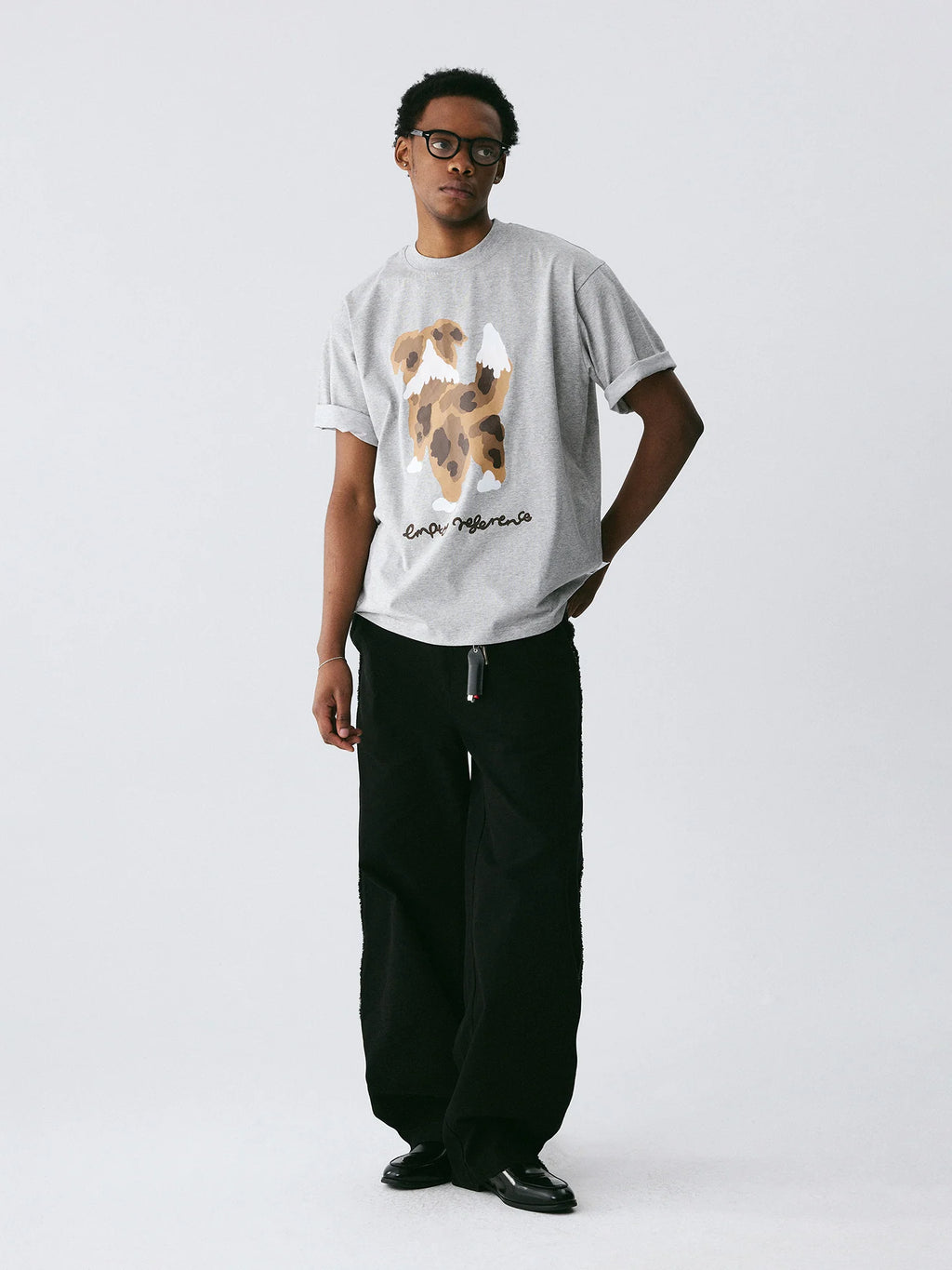 The Rear View Pup Tee - 240g Sorona® with Brown & White Dog Back Print