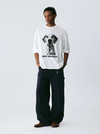 Empty Reference Dog Portrait Long Sleeve Tee | Minimal Graphic Top