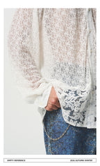 Patchwork Lace Sheer Shirt