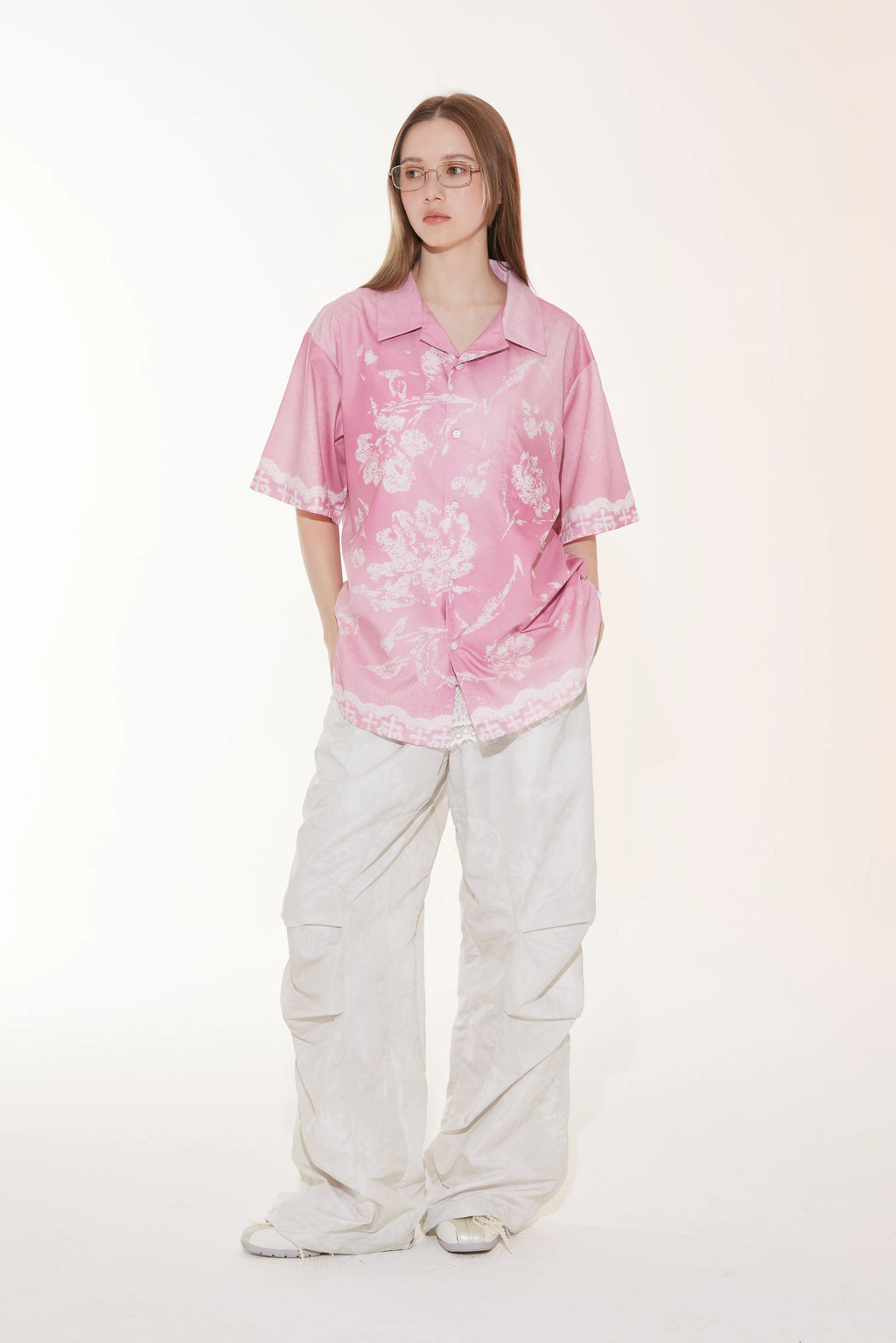 Gradient Lace Graphic Shirt