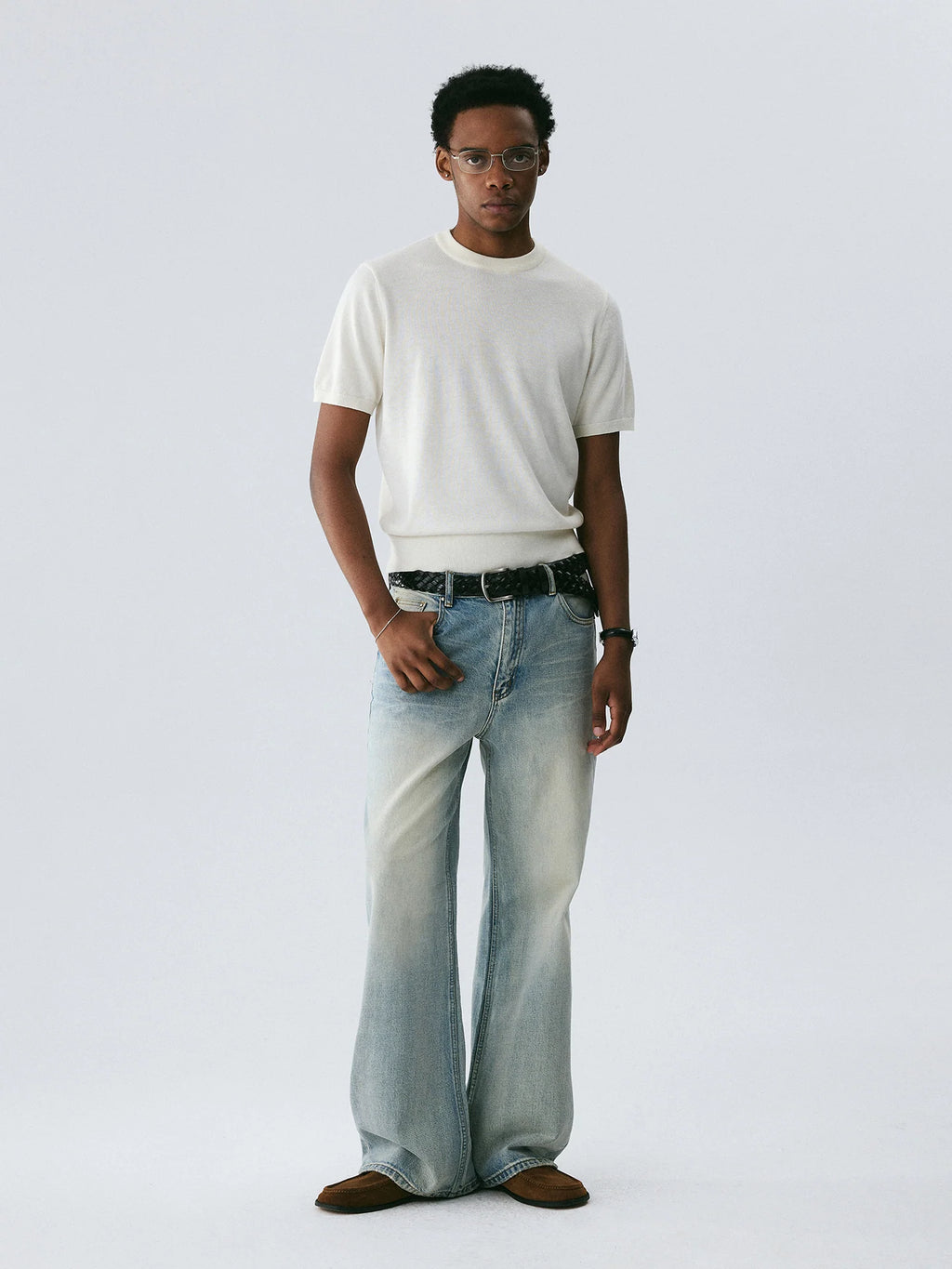 The Essential Layer Knit - Silk-Wool Blend Crewneck in Buttercream