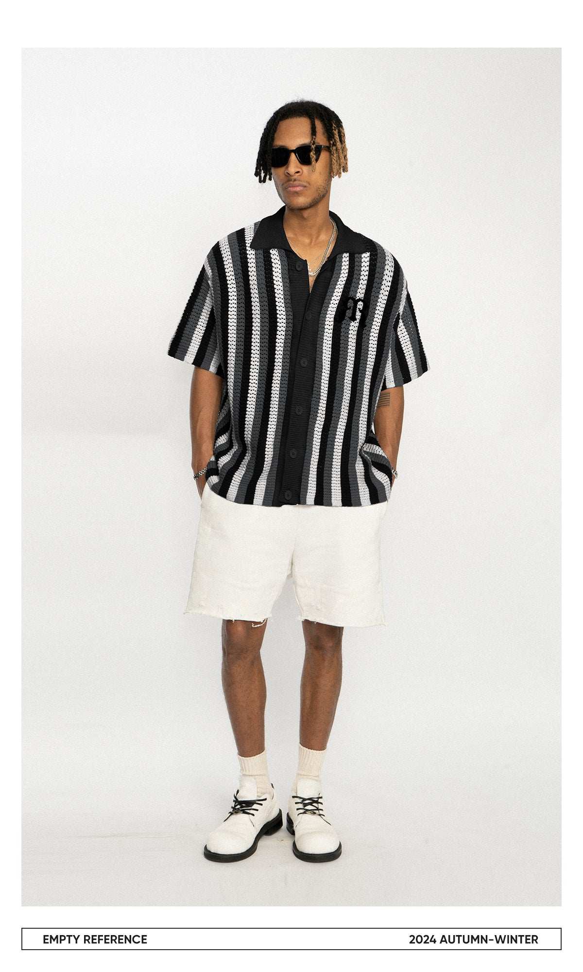 Embroidered Knit Polo Shirt - Empty Reference
