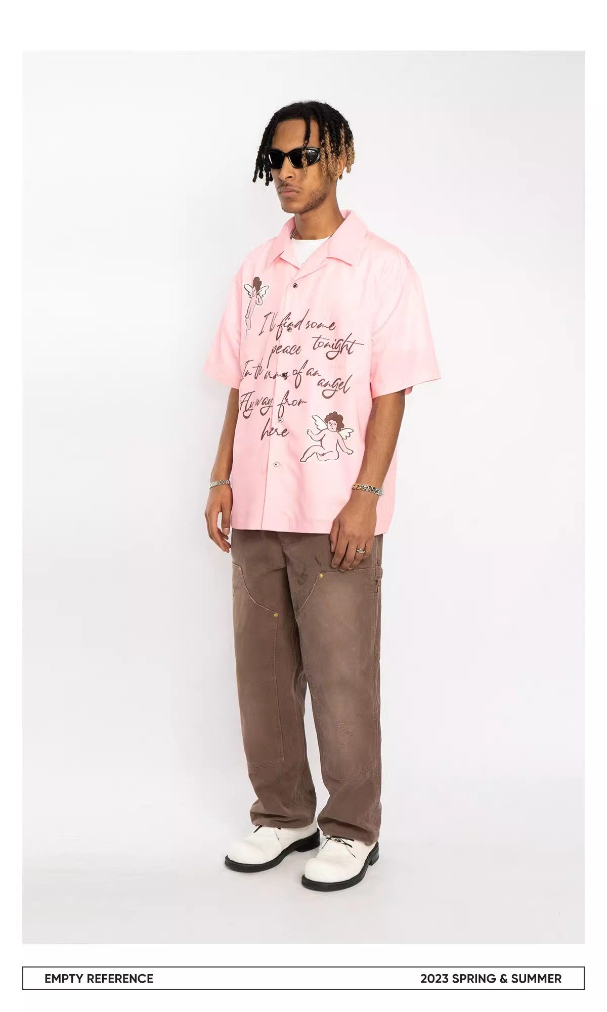 Angels Print Camp Shirt