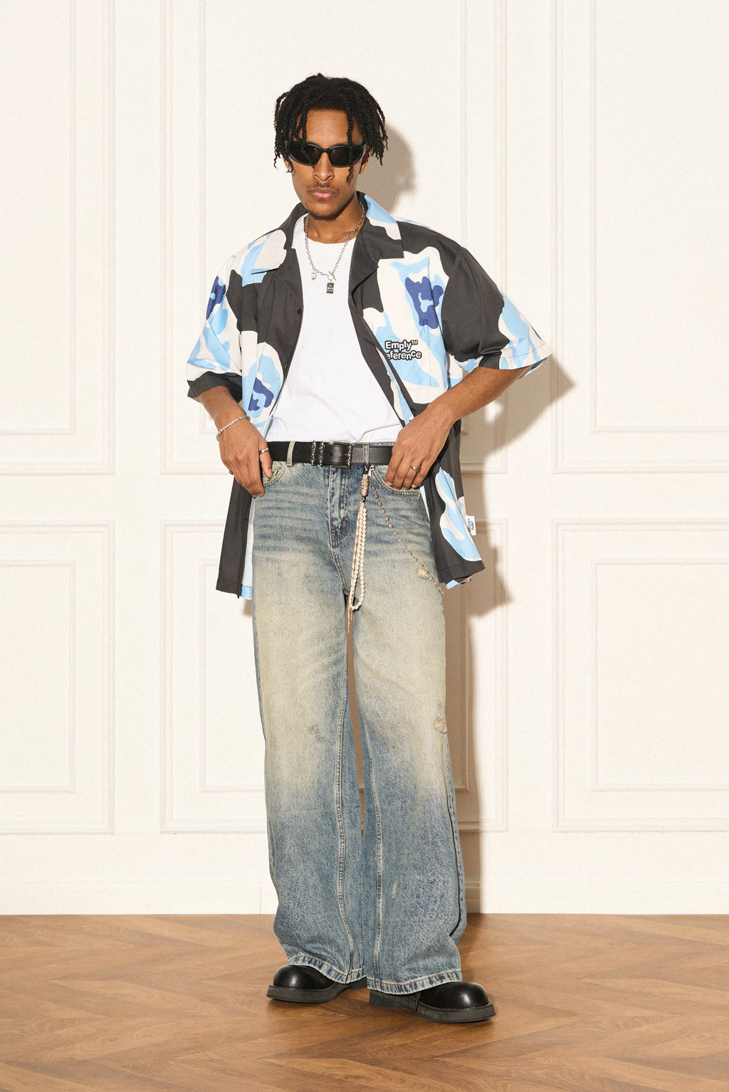 Hand-Drawn Rose Graphic Shirt