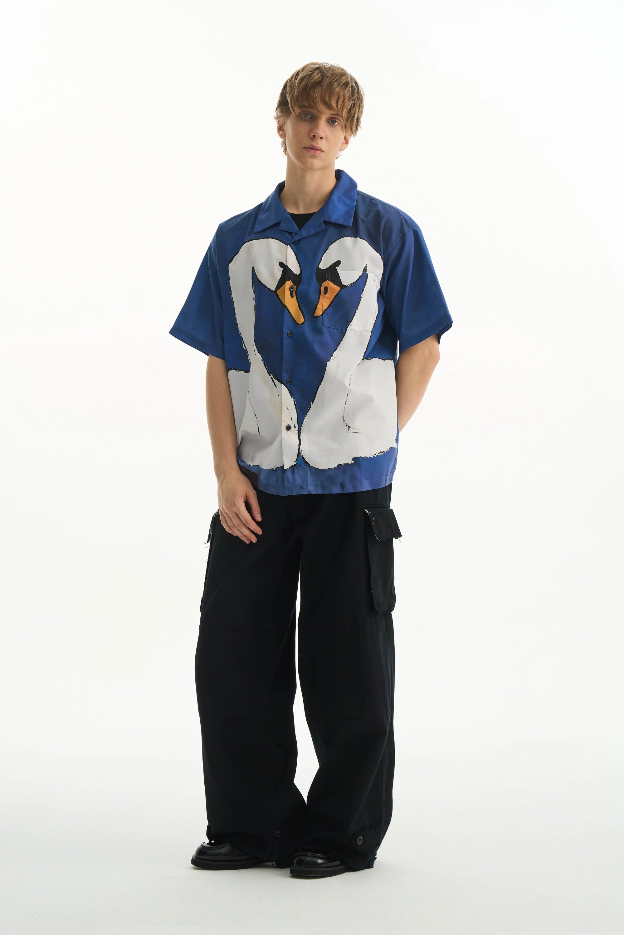 Cartoon Swan Graphic Shirt
