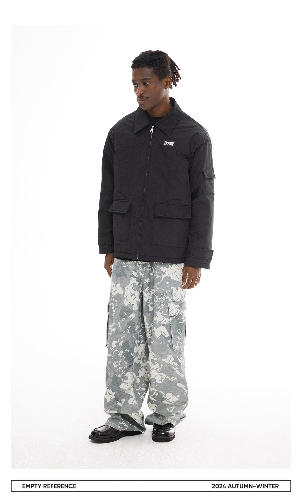Washed Camo Print Overalls