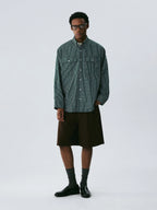 Empty Reference Forest Green Plaid Shirt | Relaxed Utility Overshirt