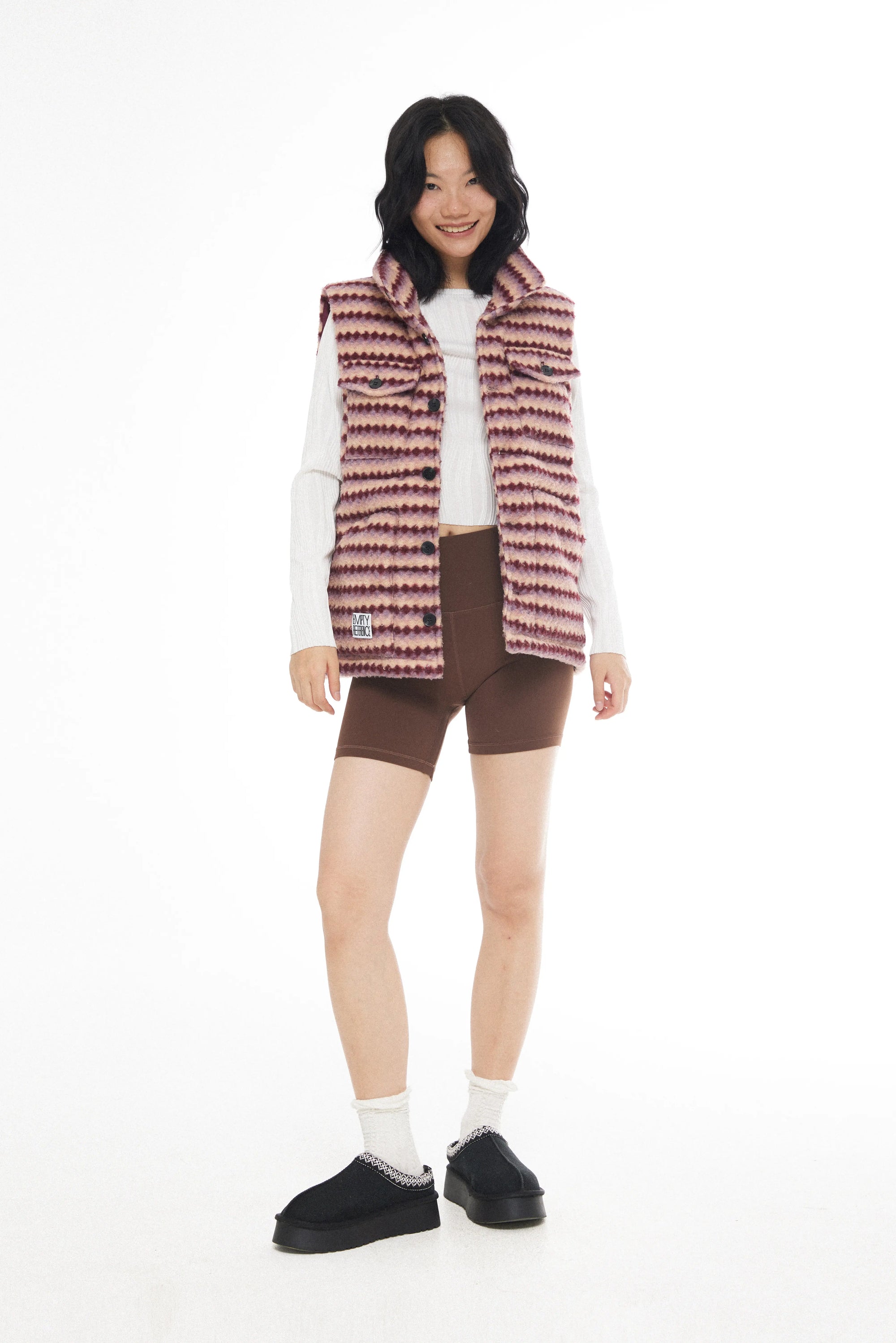 Checked Quilted Wool Vest