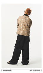 Washed Panelled Print Jacket