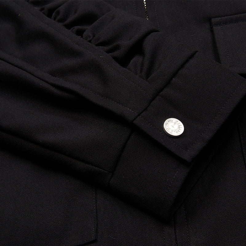 Utility Gathered Zip Jacket