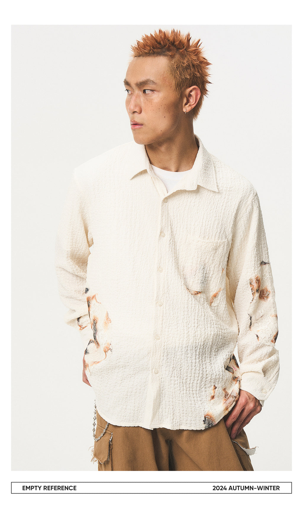 Lace Panel Irregular Shirt