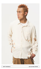Lace Panel Irregular Shirt