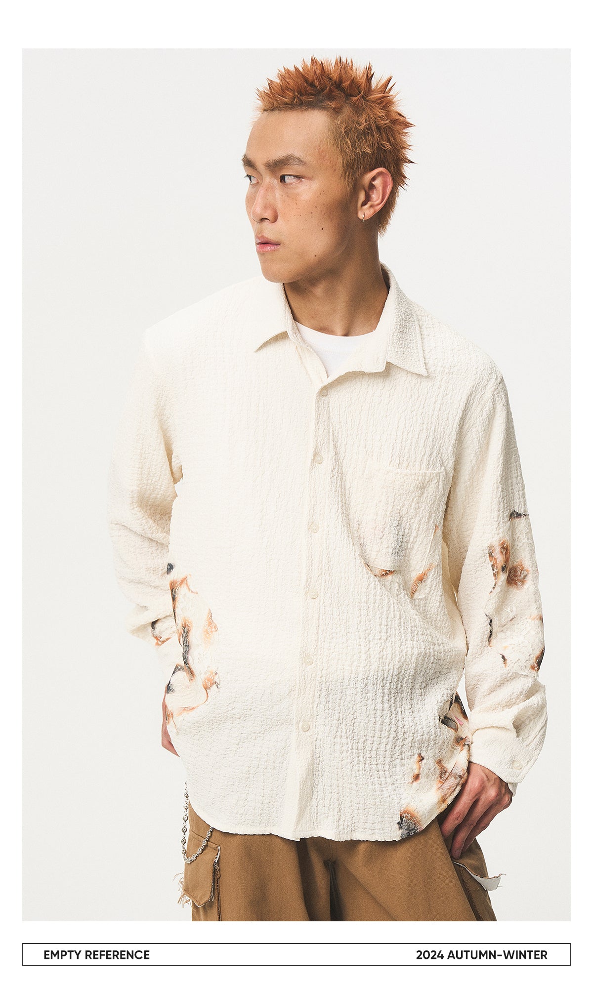 Lace Panel Irregular Shirt
