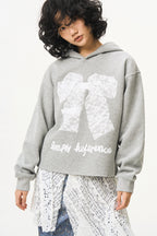 Lace Bow Graphic Sweatshirt