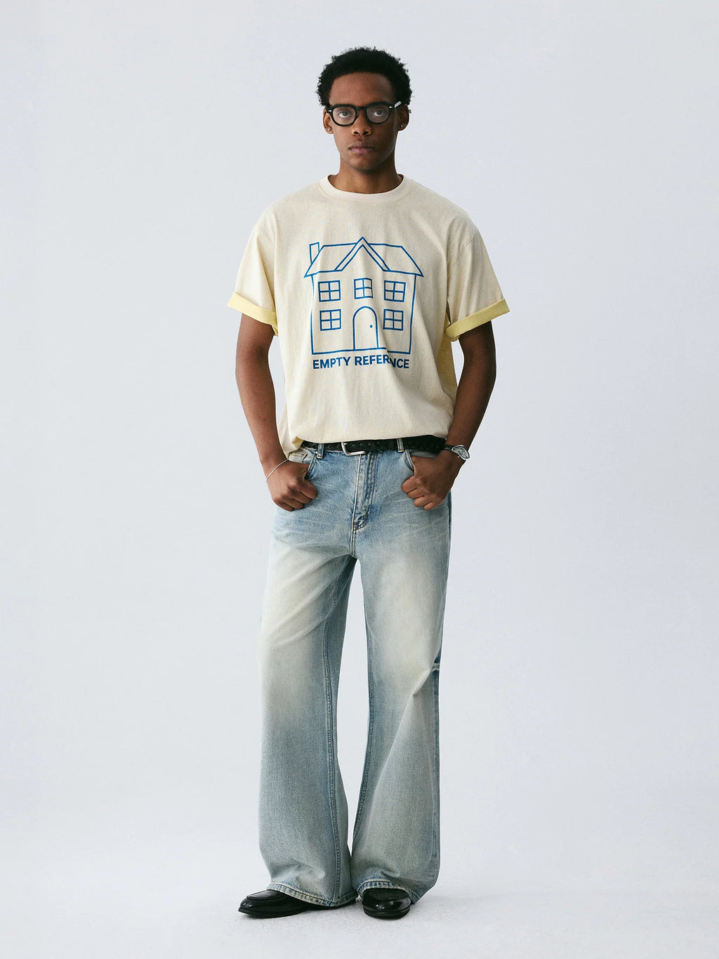 The Drawn Dwelling Sweatshirt - Double-Layer Snow Fabric & Blue Line House