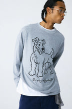 Dog Line-Art Long Sleeve Tee
