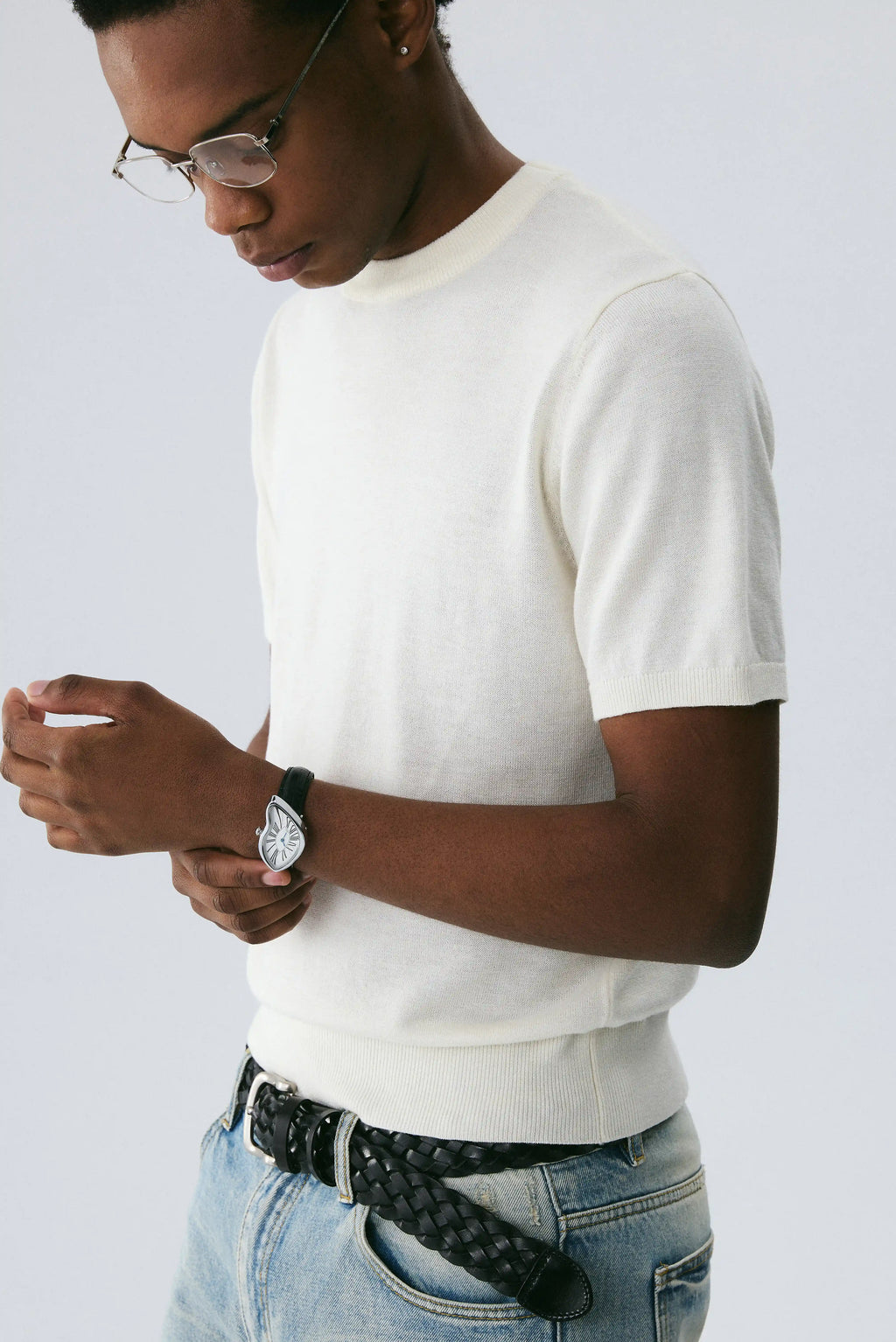 Silk-Wool Knit Tee