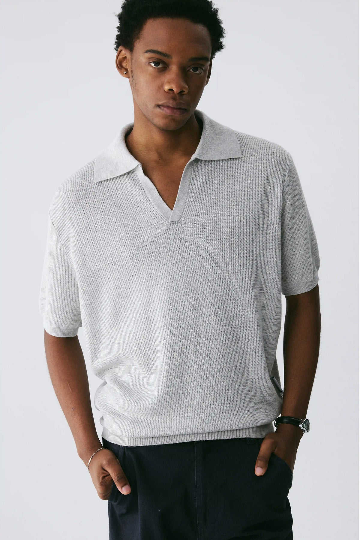 Textured Knit Polo