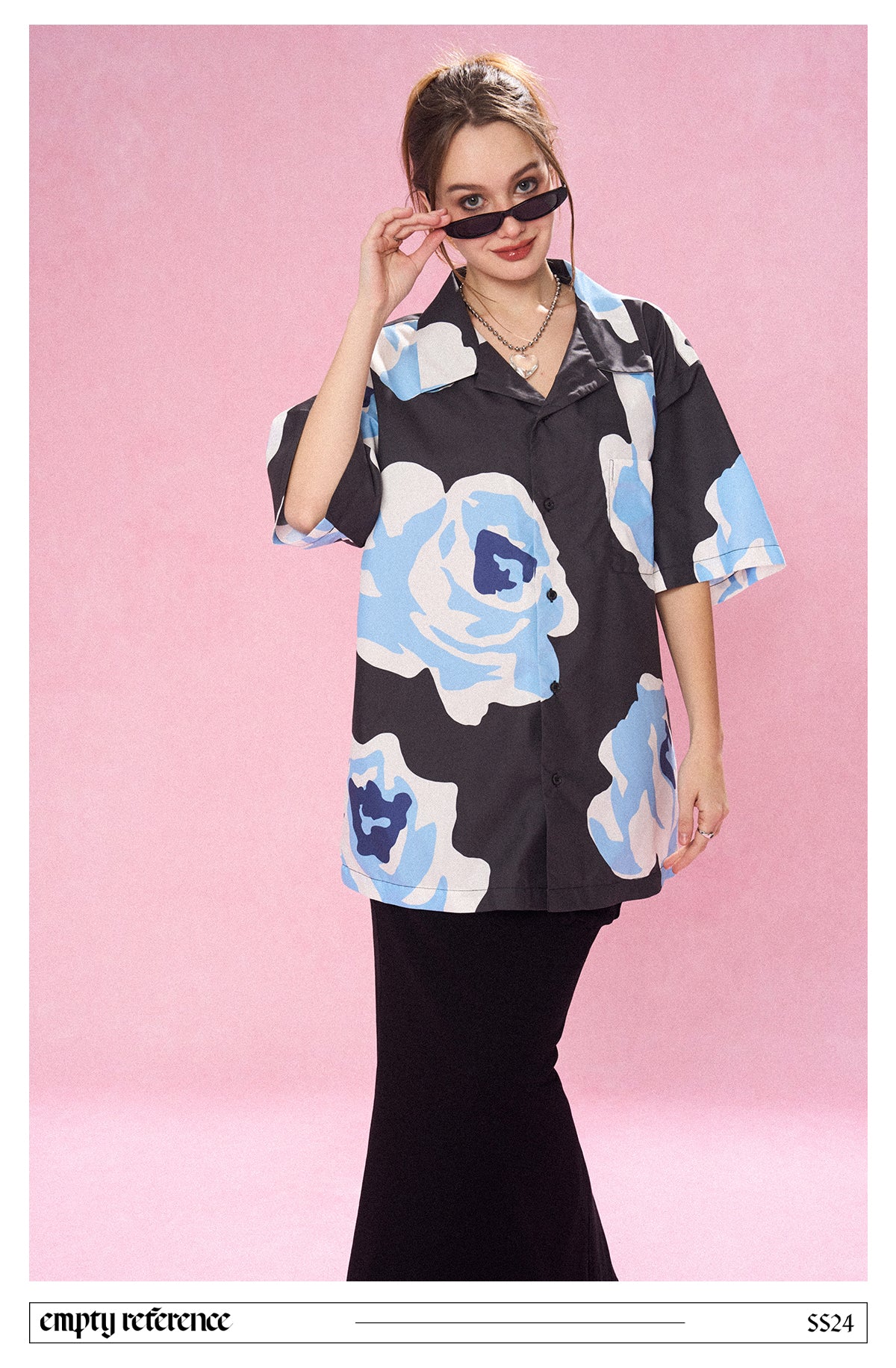 Hand-Drawn Rose Graphic Shirt